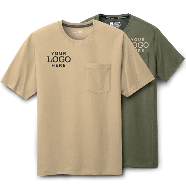 Custom printed pocket t-shirts