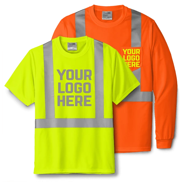 Custom printed hi-vis safety shirts