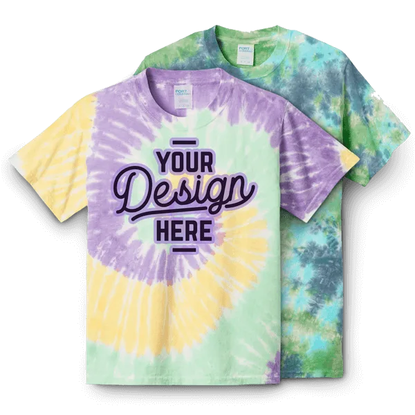 Custom printed tie dye shirts