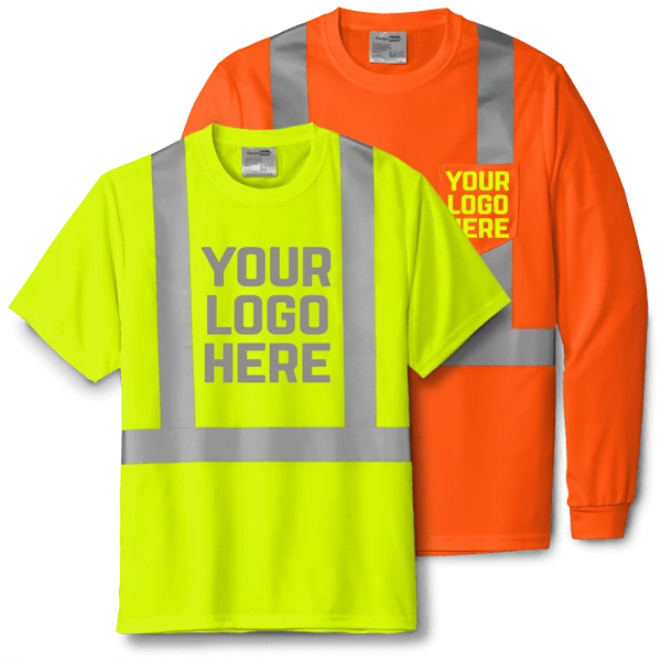 Custom printed hi-vis safety shirts