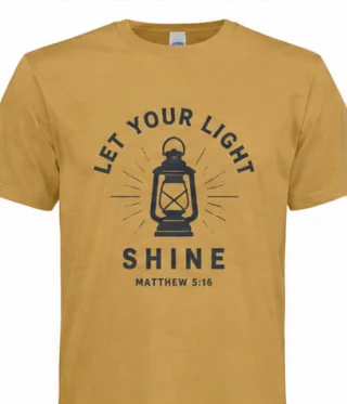 Church t-shirt design “Let Your Light Shine”, Matthew 5:16
