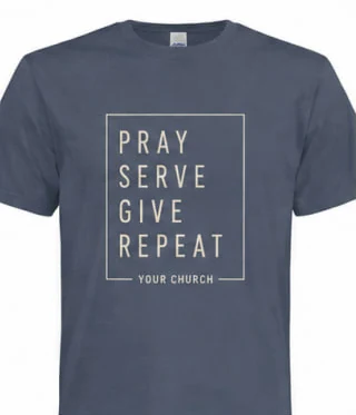 Church t-shirt design “Pray Serve Give Repeat”