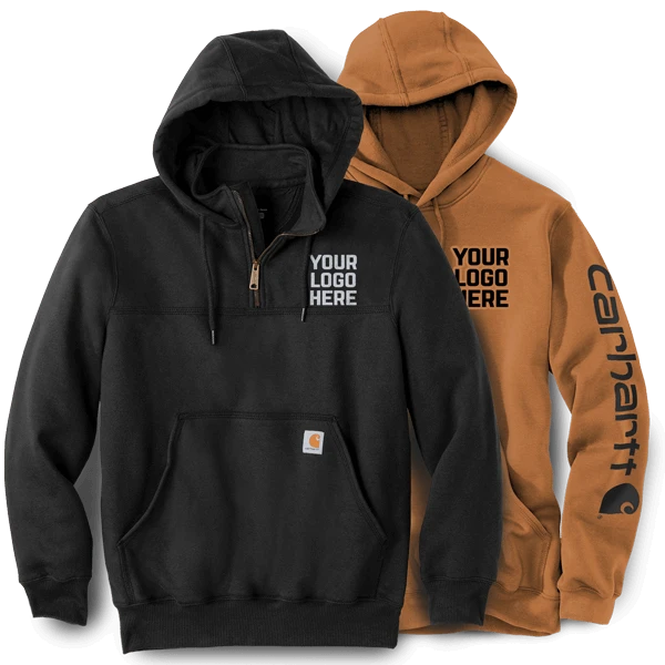 Custom printed construction sweatshirts and hoodies