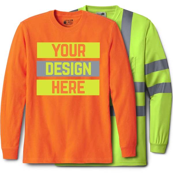 Custom printed hi-vis long sleeve shirts